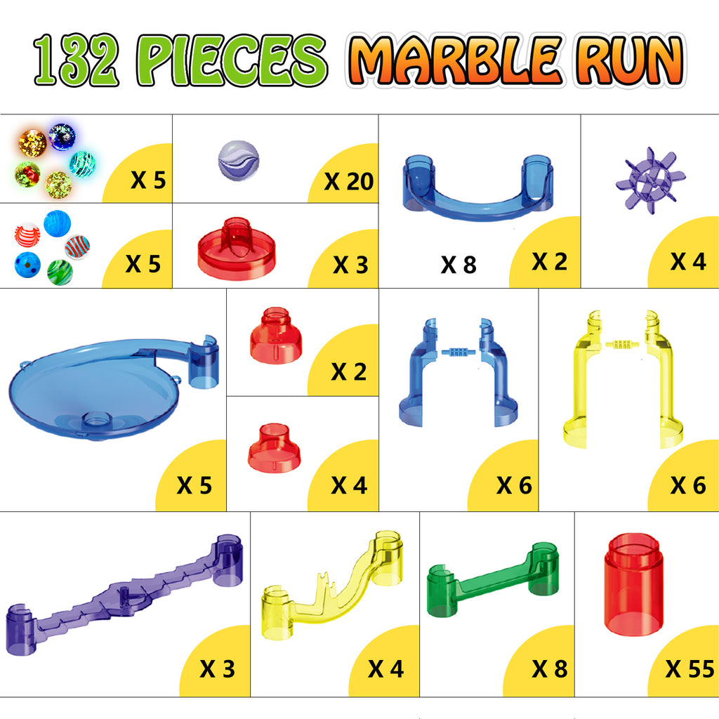 Guide of the 132 Piece Marble Run - Meland Learning Toy
