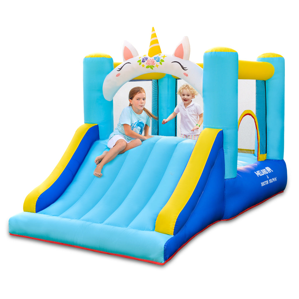 Kids Inflatable Unicorn Themed Bounce House with Slide - Meland Outdoor Inflatable Bouncers