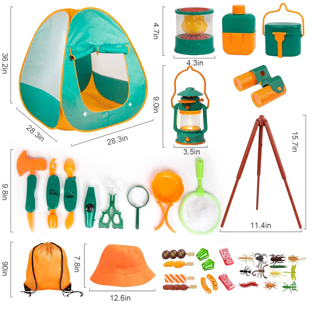 The 13 items you can find inside the Kids camping set with tent