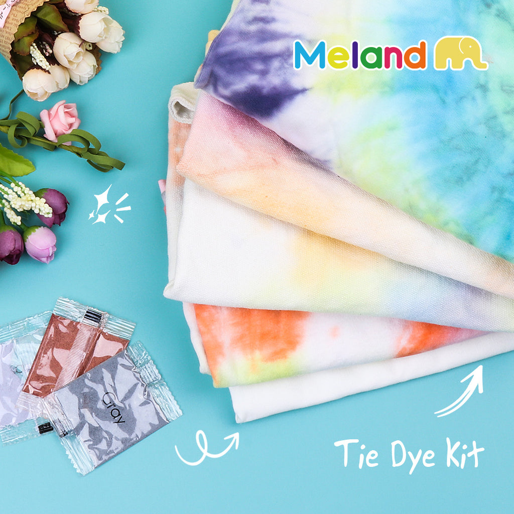 Meland Tie Dye Kit with 3 White T-Shirts, 18 Colors DIY Fabric Tye