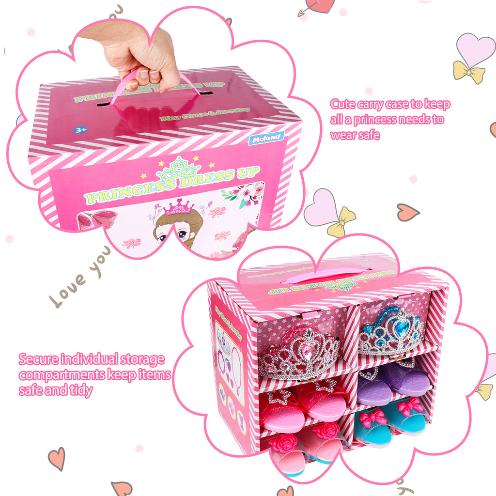 Cute carry case to keep all a princess needs to wear safe and secure individual storage compartments keep items safe and tidy