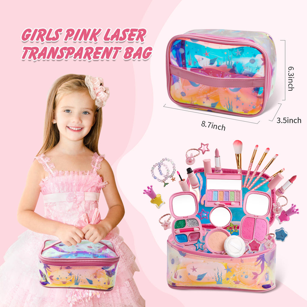 Girls pink laser transparent bag dimensions