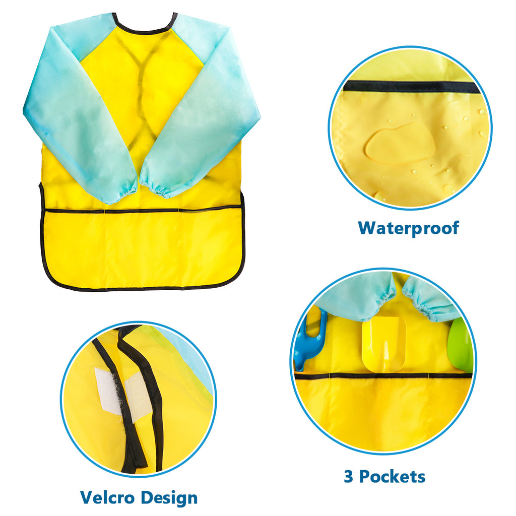 Kids Garden Tool Set jacket, with waterproof, velcro design and 3 pockets