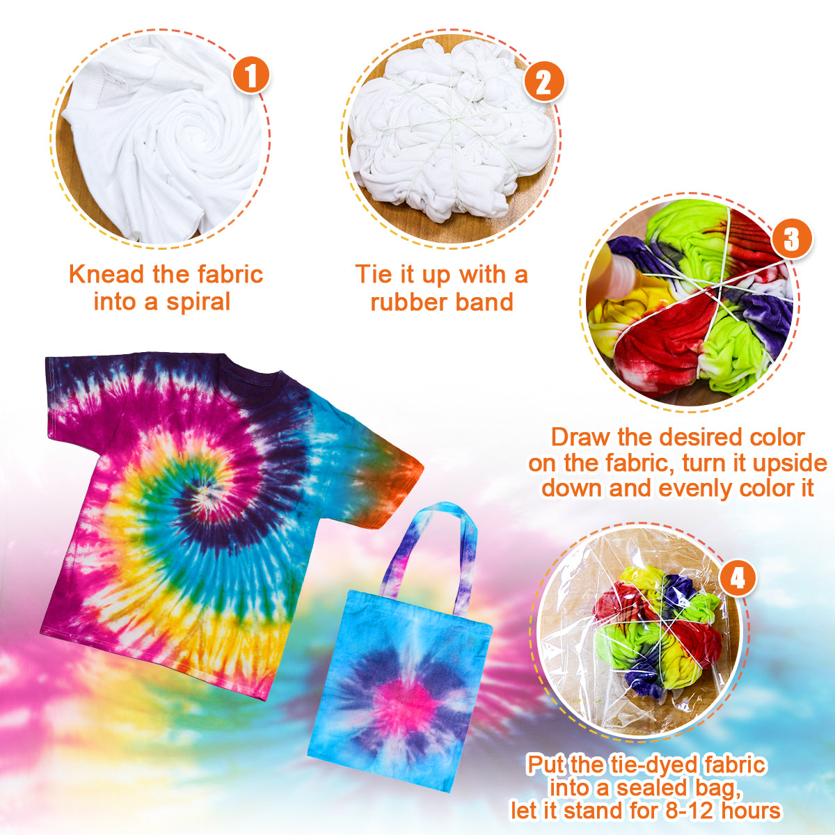 26-Color Tie Dye Kit for Adults, Kids - Fabric Dyes for Clothing with –  WoodArtSupply