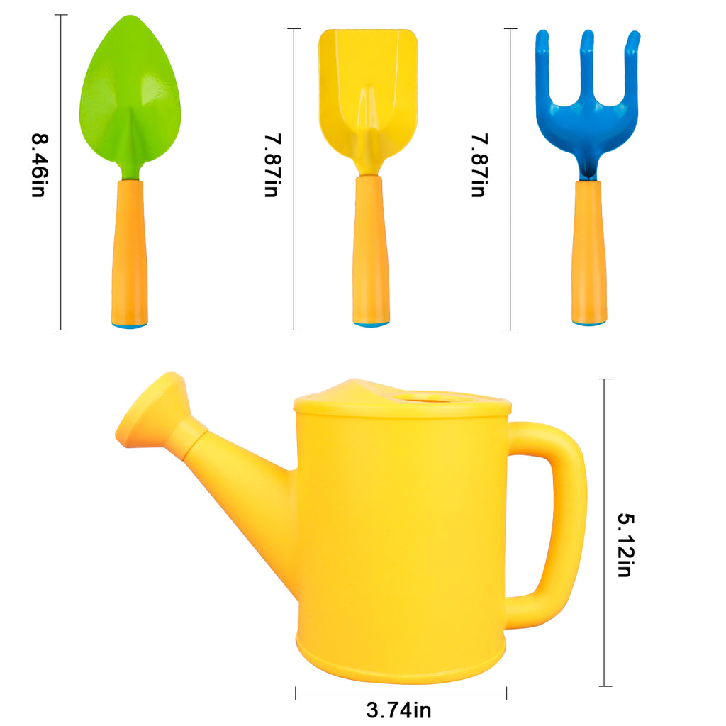 The Kids Garden Tool Set with the 4 different items