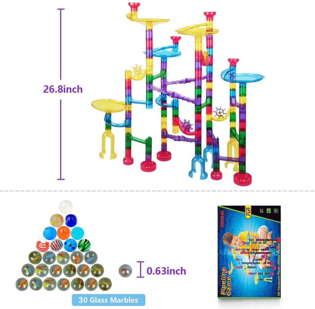 Measurement of the 132 Piece Marble Run - Meland Learning Toy