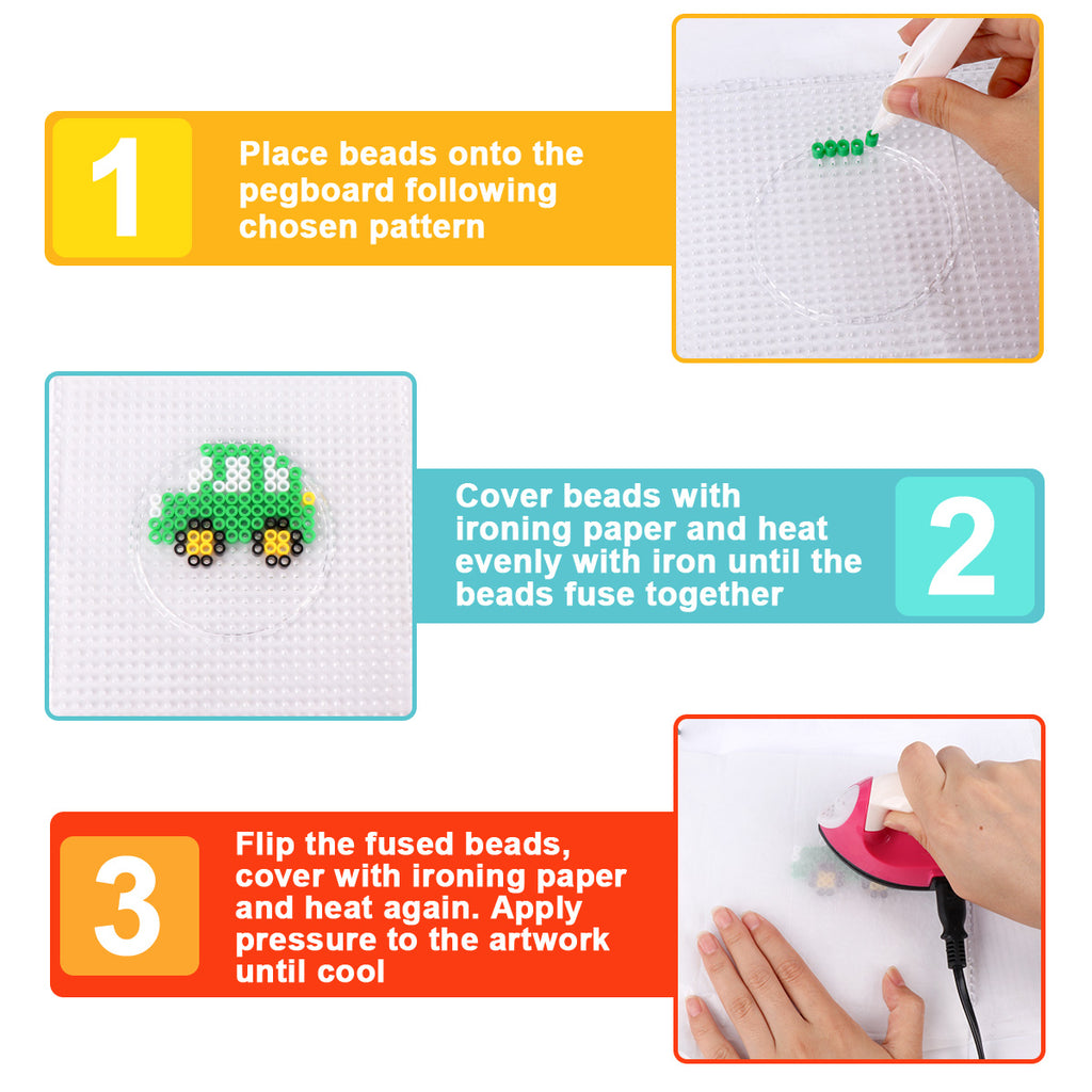 3 steps for using the fuse beads kit for kids