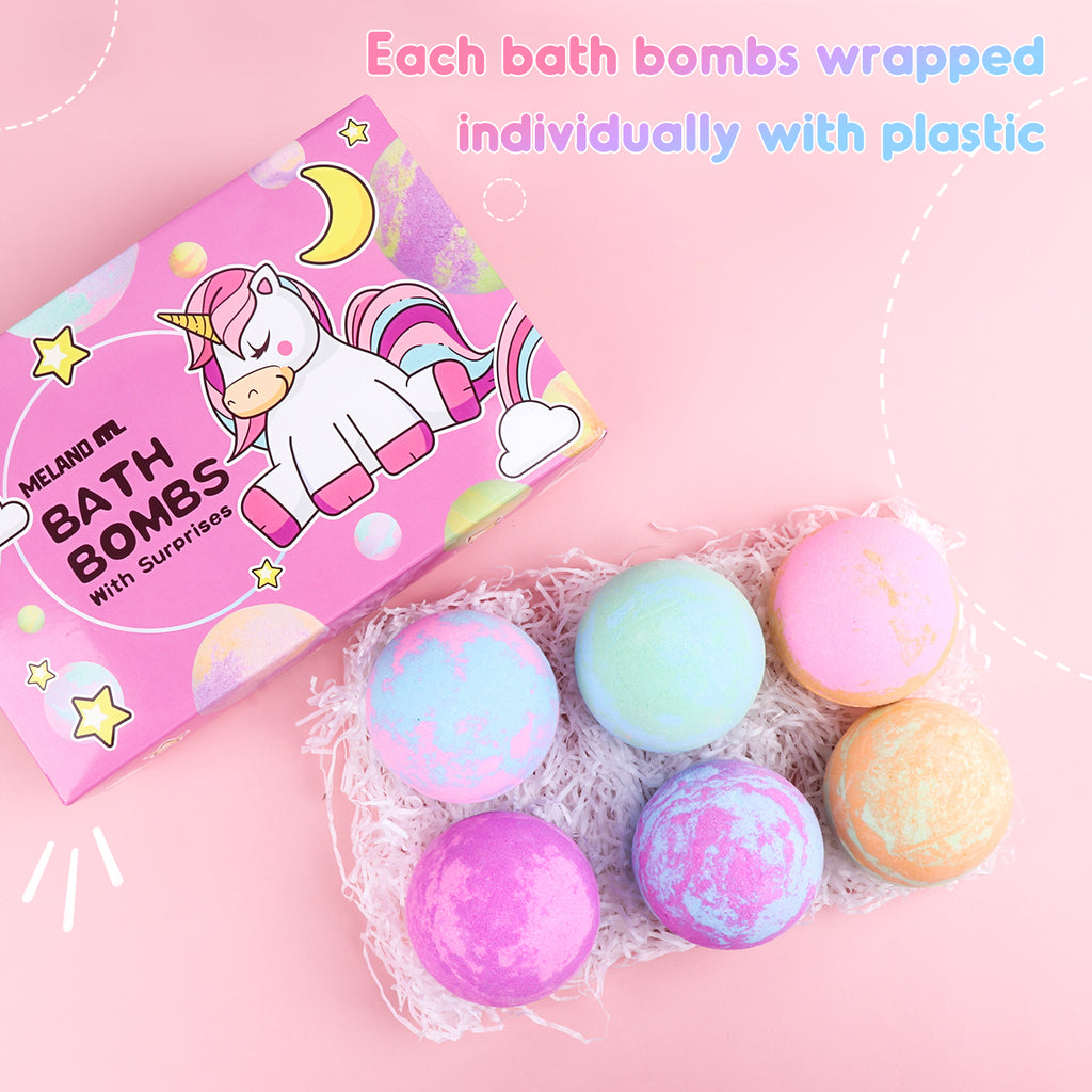 Kids Bath Bombs with Surprise Insides - Meland Bath Bombs