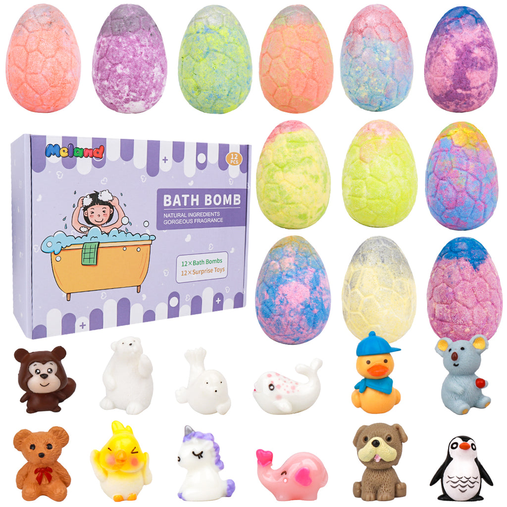 12 Bath Bombs With Surprise Toy Inside - Meland Bath Bombs