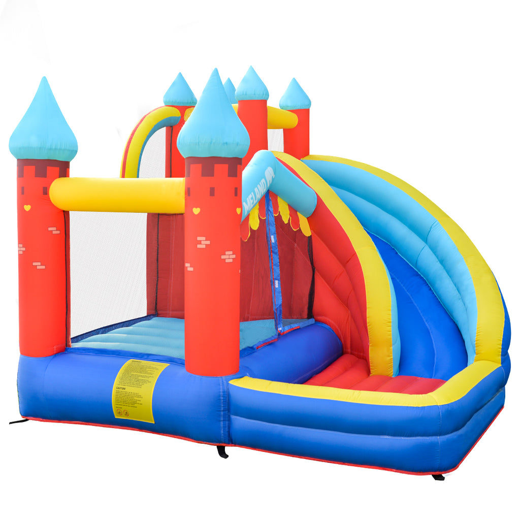 Kids Inflatable Giant Bounce House with Long Slide and Blower