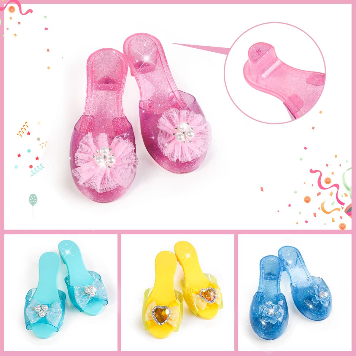 Buy KIDCHEER Princess Toys Dress Up Shoes and Jewelry Boutique - Girls  Pretend Play Set Fashion Accessories of Crowns, Necklaces, Purse, Rings, Toddler  Kids Beauty Birthday Age 3 4 5 6 Year