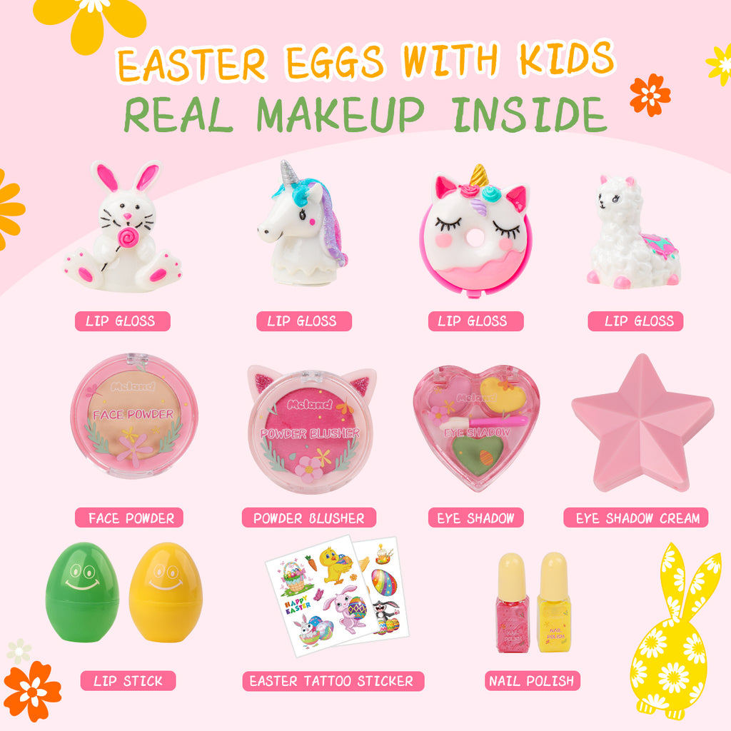 What's inside the easter eggs with girls makeup toys
