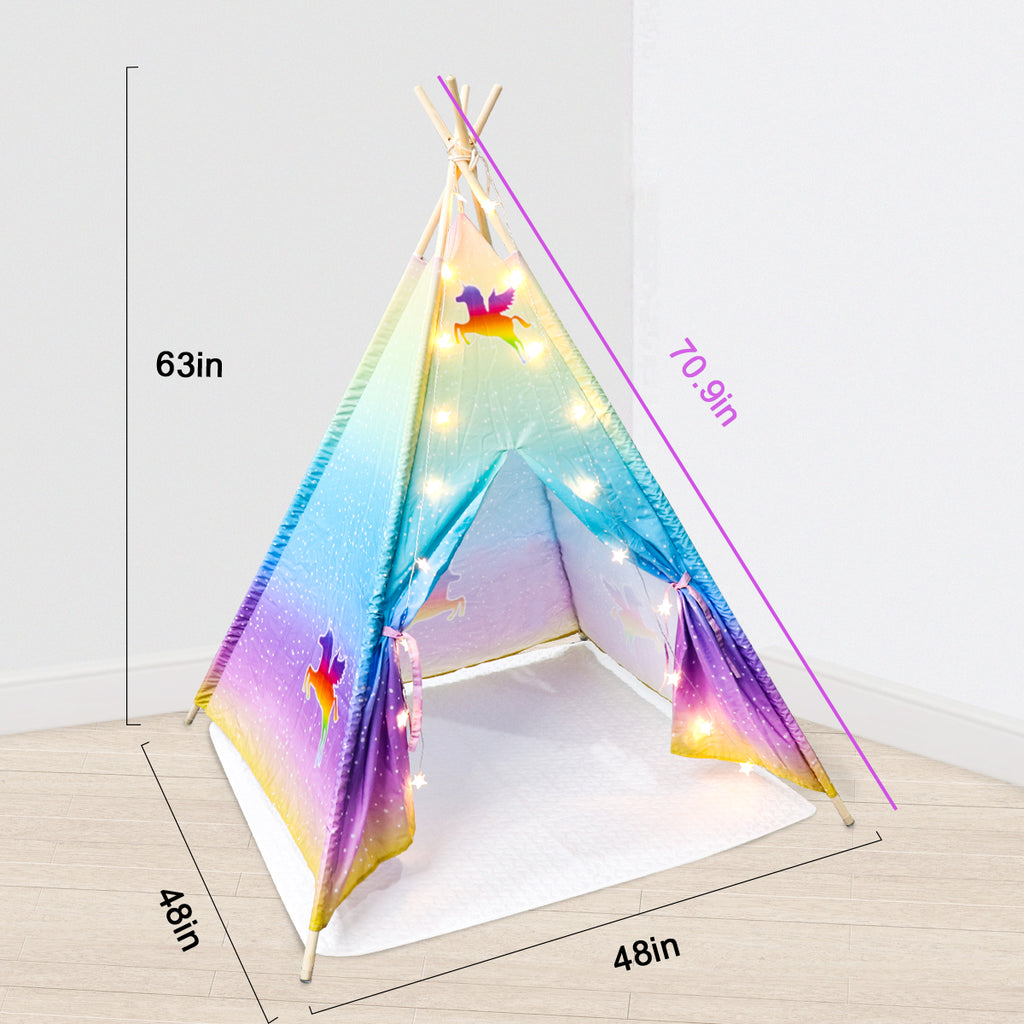 Unicorn Teepee Tent for Kids dimensions