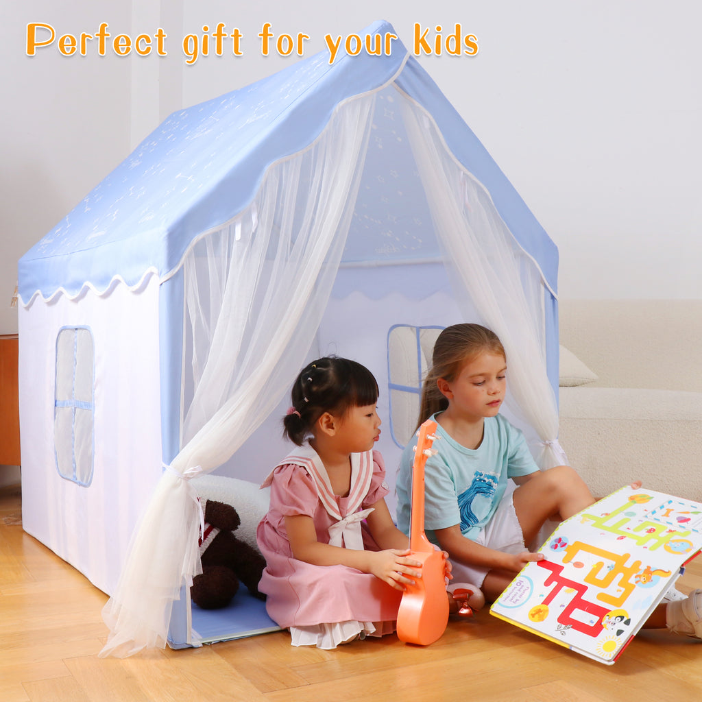 Kids Play Tent Light Blue Starry Theme with perfect gift for your kids