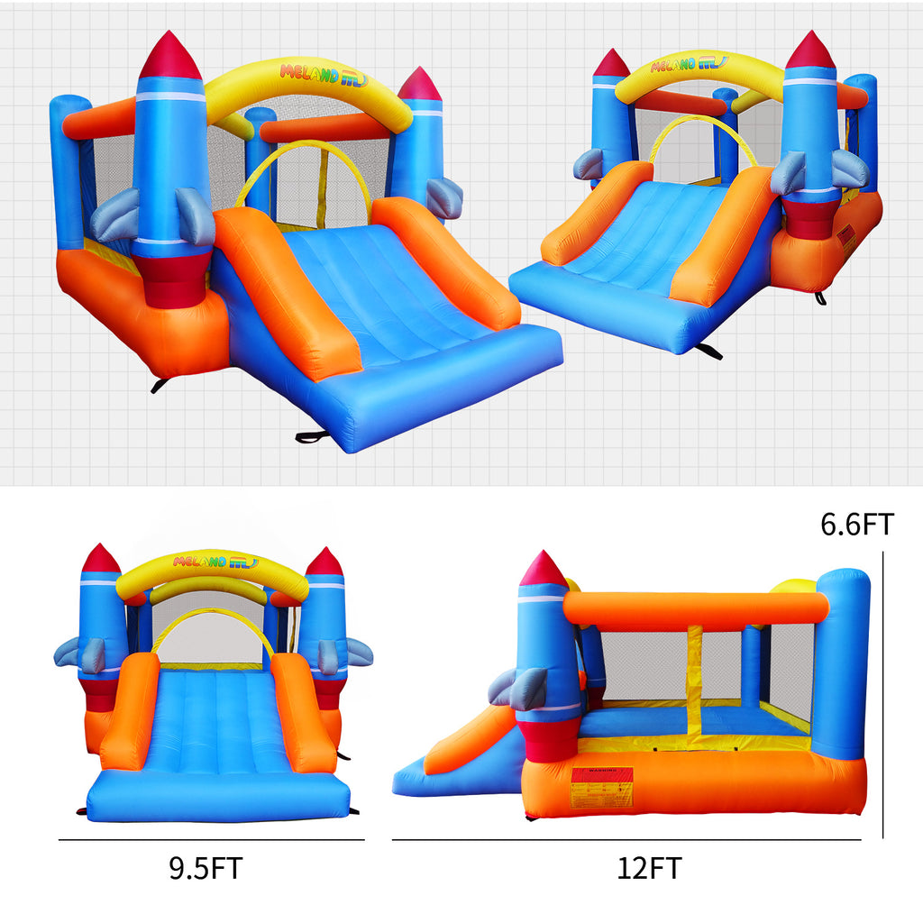 Kids Inflatable Bounce House with Heavy-duty Blower and Slide dimensions