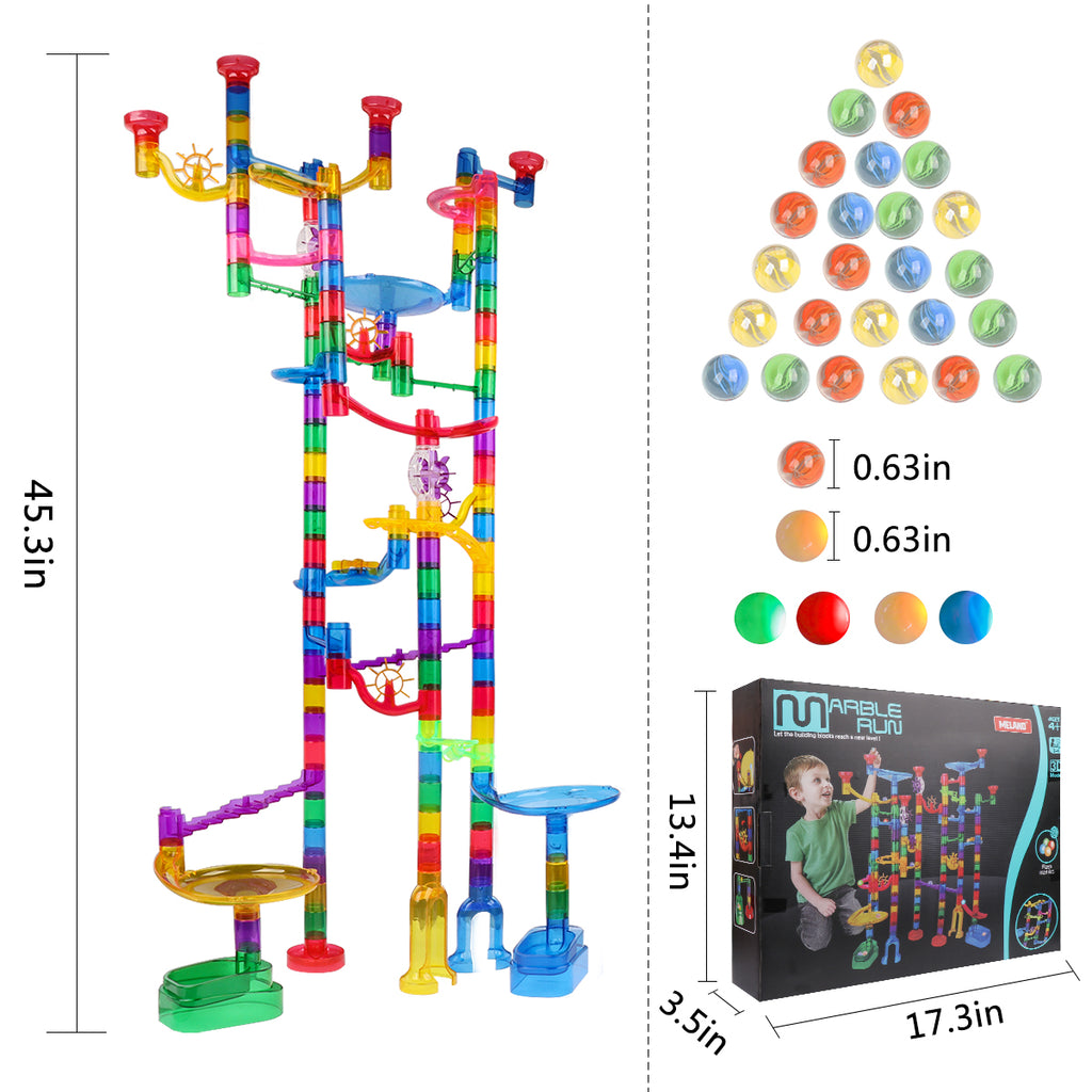 The dimensions of marble run toy