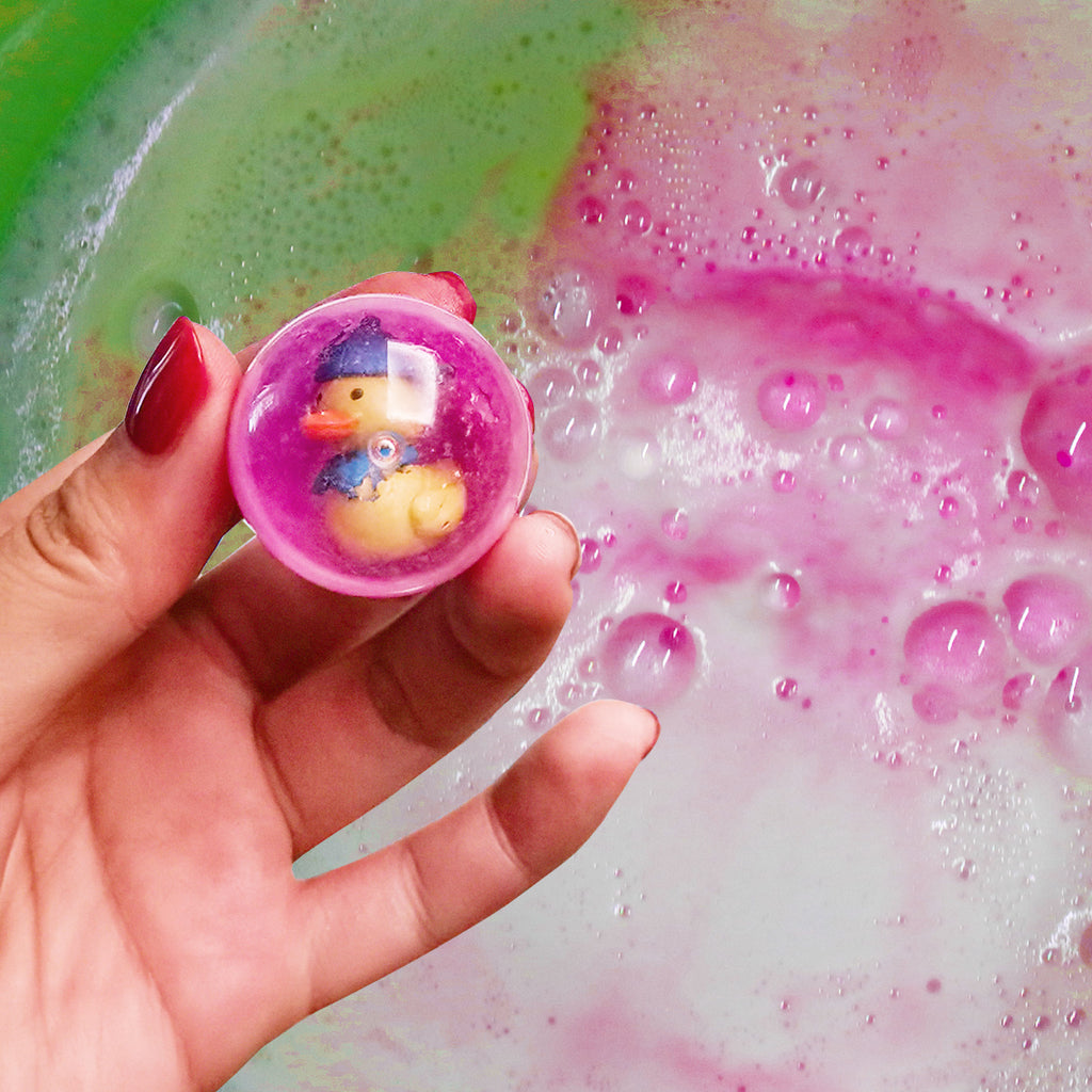 The inside of the bath bombs- surprise toy 