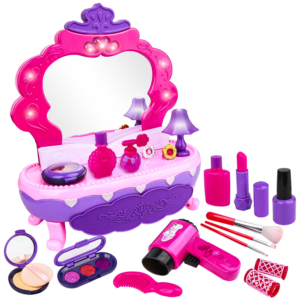 Girls Vanity Play Set - Meland Dress-Up Toy Vanities